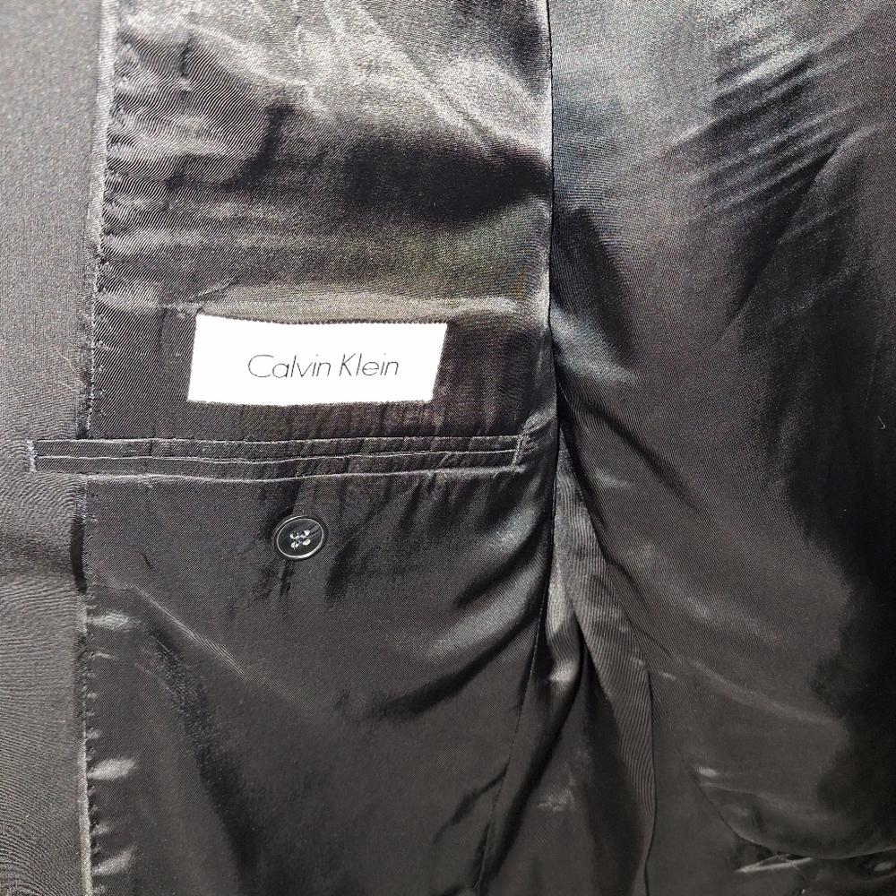 Calvin Klein Black Suit Jacket Blazer 42 Long - Picture 12 of 12